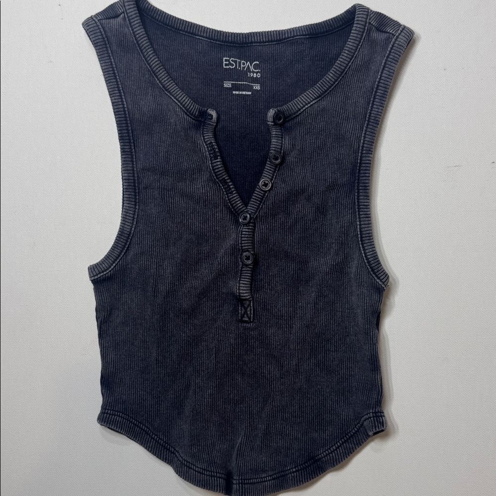 PacSun Gray Ribbed Tank Top